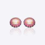18k gold floral earrings with a Polki diamond centerpiece