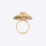 Fern Hexa Polki Ring