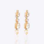18K gold Pearl & Grace Diamond Polki Earrings with a luminous pearl drop.