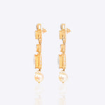 18K gold Pearl & Grace Diamond Polki Earrings with a luminous pearl drop.