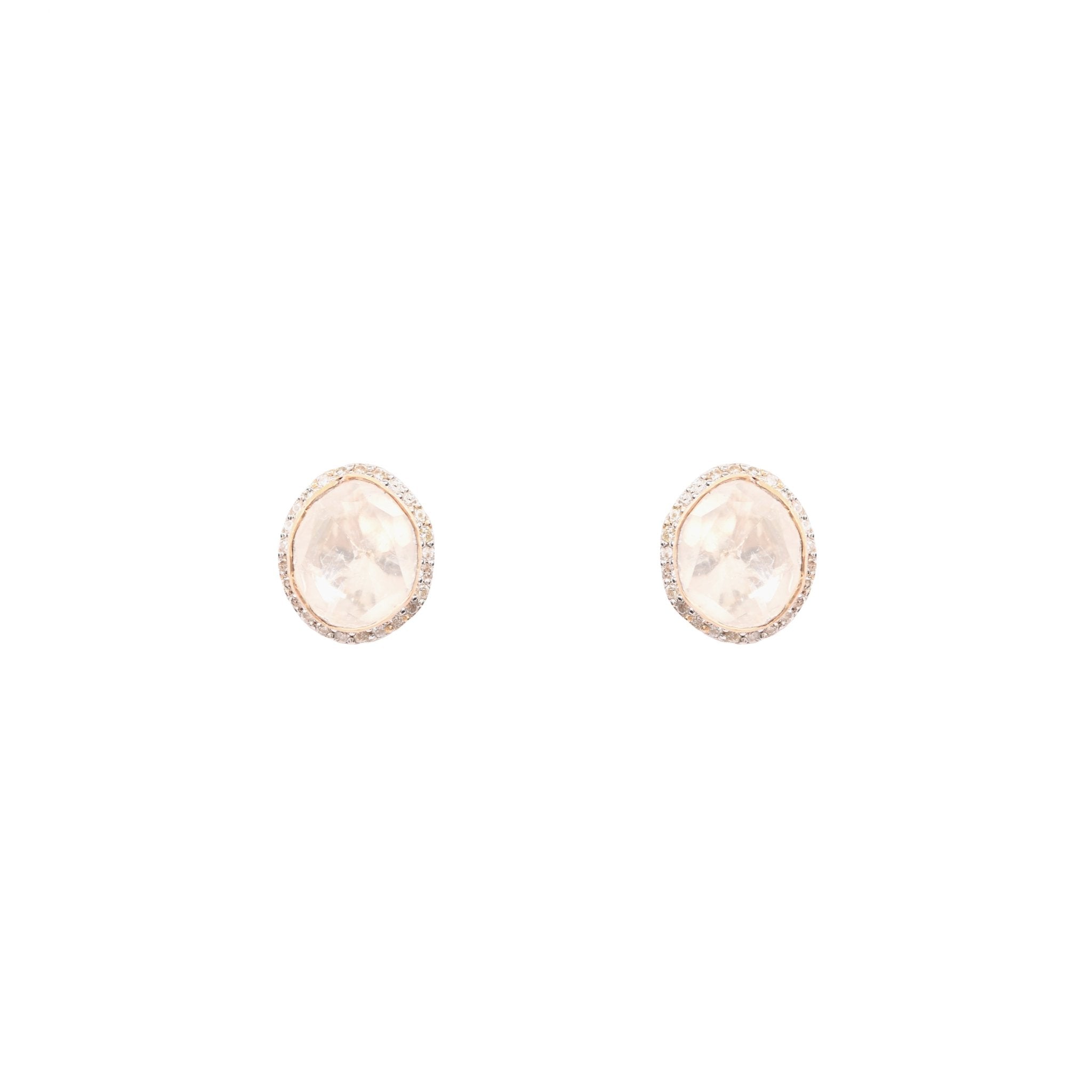 Durable yet elegant everlasting polki diamond studs on textured raw silk.