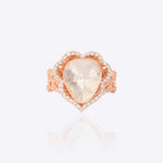 14k gold Pinksoul Polki Ring with a luminous Polki diamond and brilliant-cut stones.