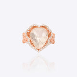 14k gold Pinksoul Polki Ring with a luminous Polki diamond and brilliant-cut stones.