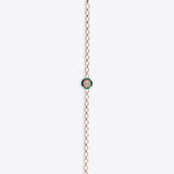 14K gold Pixie Polki Diamond Bracelet with green enamel and diamond accents.