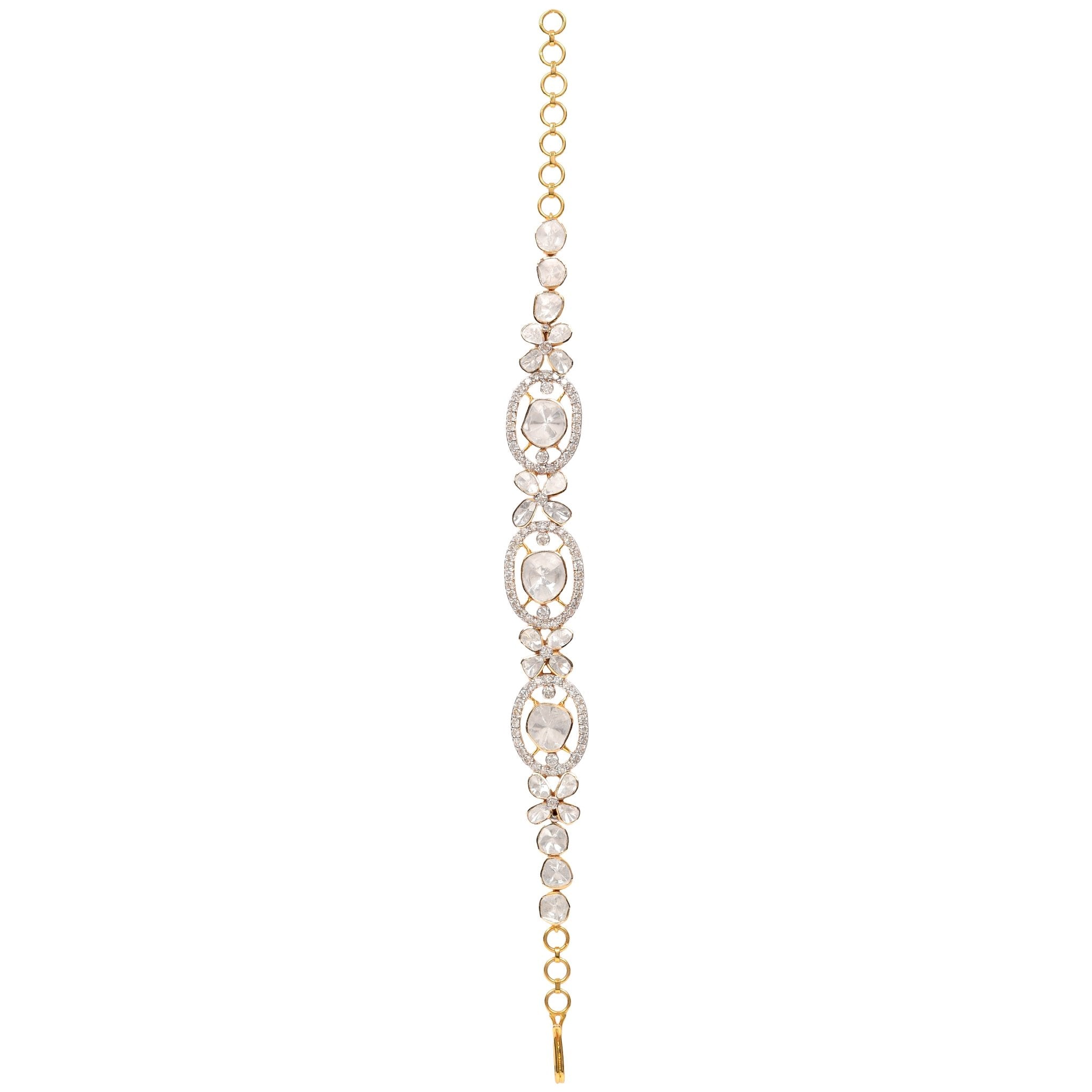 Whimsicle diamond Polki bracelet with whimsical uncut diamonds