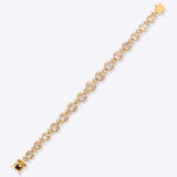 18K gold linear bracelet set with Polki diamonds.
