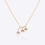 Spring in Bloom Pendant in 14k gold with upside-down tulip motifs