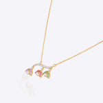 Spring in Bloom Pendant in 14k gold with upside-down tulip motifs
