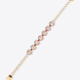 Sacred Polki diamond bracelet in 14K gold with a golden knot framework and talaf accents.