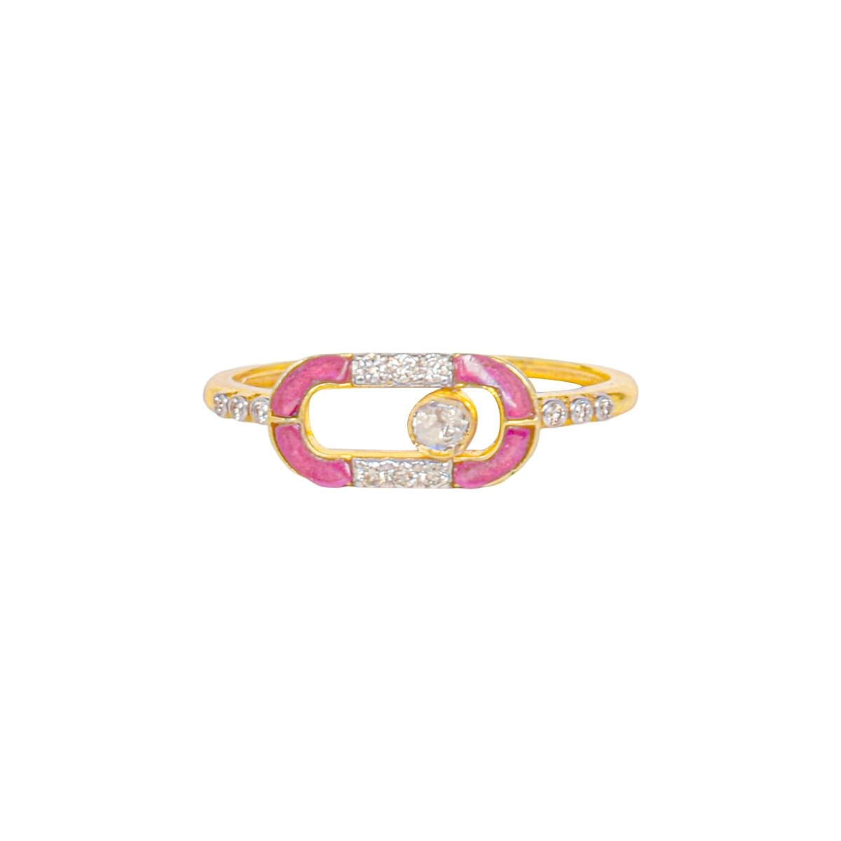 Crimson Capsule Sparkle Ring in deep ruby hue
