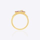 Crimson Polki Ring