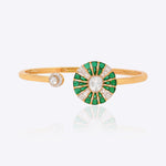 Serene Green Bracelet in 14K gold with vivid green stones and diamond accents