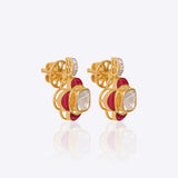 Pink Petal Polki Earrings