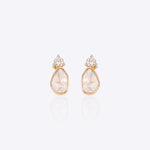 18k gold Polki diamond earrings with a radiant, timeless design.