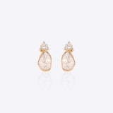 18k gold Polki diamond earrings with a radiant, timeless design.