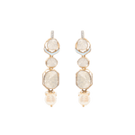 18K gold Pearl & Grace Diamond Polki Earrings with a luminous pearl drop.