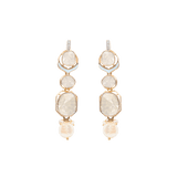18K gold Pearl & Grace Diamond Polki Earrings with a luminous pearl drop.