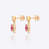 Cherry Claret Polki Diamond Earrings