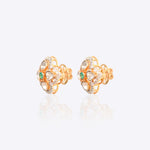 18K gold rhombus earrings with a Polki center and diamonds