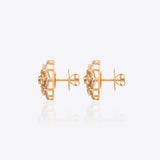 18K gold rhombus earrings with a Polki center and diamonds