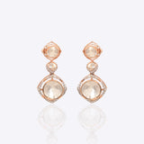 18k gold Noori earrings with Polki diamonds in a constellation-inspired design.