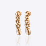 Talia Polki Diamond Earrings in 14k gold with cascading Polki and a teardrop centrepiece.