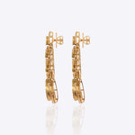 Talia Polki Diamond Earrings in 14k gold with cascading Polki and a teardrop centrepiece.