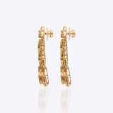 Talia Polki Diamond Earrings in 14k gold with cascading Polki and a teardrop centrepiece.
