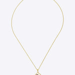 9k gold floral necklace with teardrop frame and Polki botanical motif