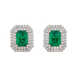 Emerald Essence Double Halo Studs