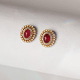 Crimson Dot Earrings