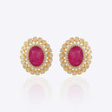 Crimson Dot Earrings