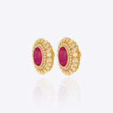 Crimson Dot Earrings