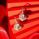 18K gold hoop earrings with Polki and geometric detailing