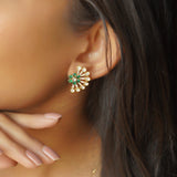 Contrast Sunburst Stud Earrings