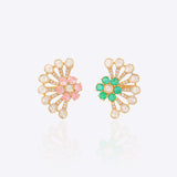 Contrast Sunburst Stud Earrings