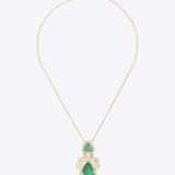 14K gold emerald pendant minimal modern Polki fine jewellery design