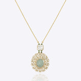 14K gold emerald pendant minimal modern Polki fine jewellery design