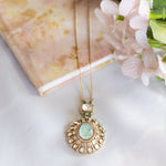 14K gold emerald pendant minimal modern Polki fine jewellery design