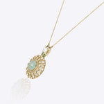 14K gold emerald pendant minimal modern Polki fine jewellery design