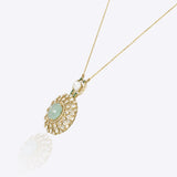 14K gold emerald pendant minimal modern Polki fine jewellery design