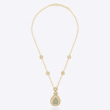 Petal Waters Polki necklace with aquamarine stones and intricate design elements