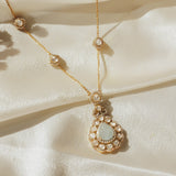 Aquamarine Petal Necklace