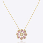 14K gold floral pendant minimal modern Polki fine jewellery design
