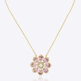 14K gold floral pendant minimal modern Polki fine jewellery design