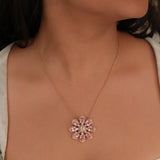 14K gold floral pendant minimal modern Polki fine jewellery design