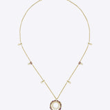 9k gold Rose Wreath necklace with floral wreath centerpiece, enamel petals, and elegant Polki jewellery 