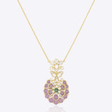 14K gold emerald floral pendant modern minimal Polki fine jewellery
