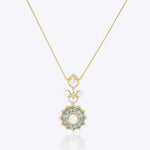 14K gold floral pendant modern minimal Polki fine jewellery design