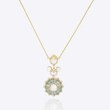 14K gold floral pendant modern minimal Polki fine jewellery design